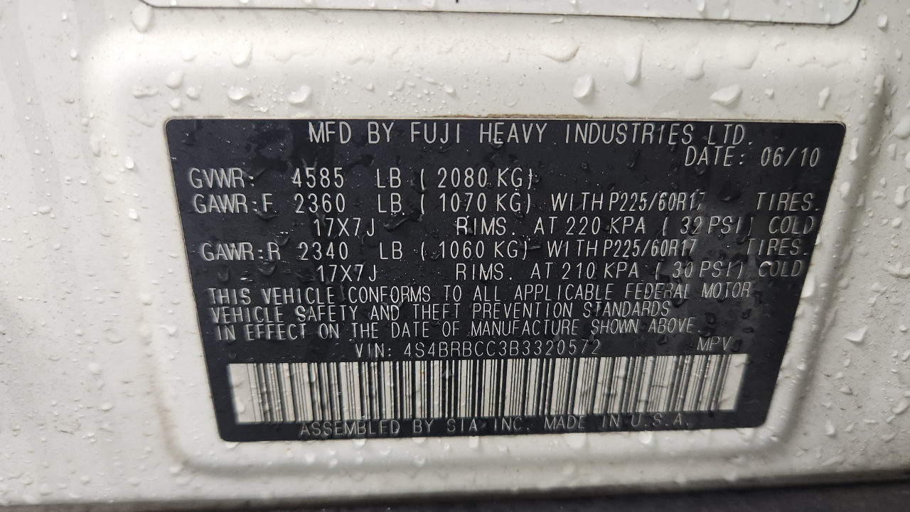 Subaru Outback 2.5i Premium 2011