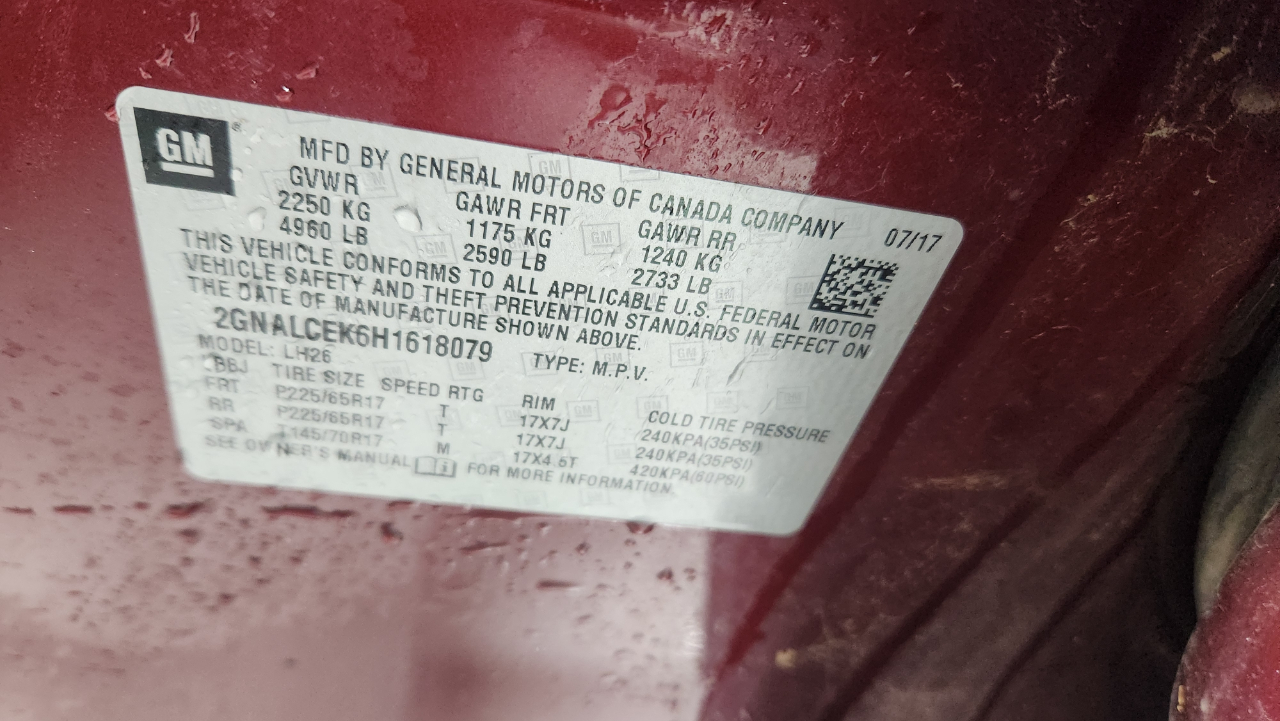 Chevrolet Equinox LT 2WD 2017