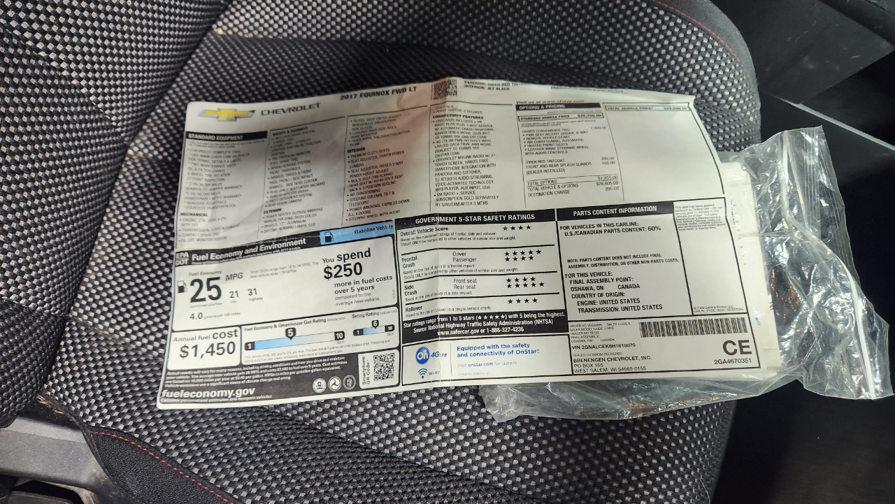 Chevrolet Equinox LT 2WD 2017