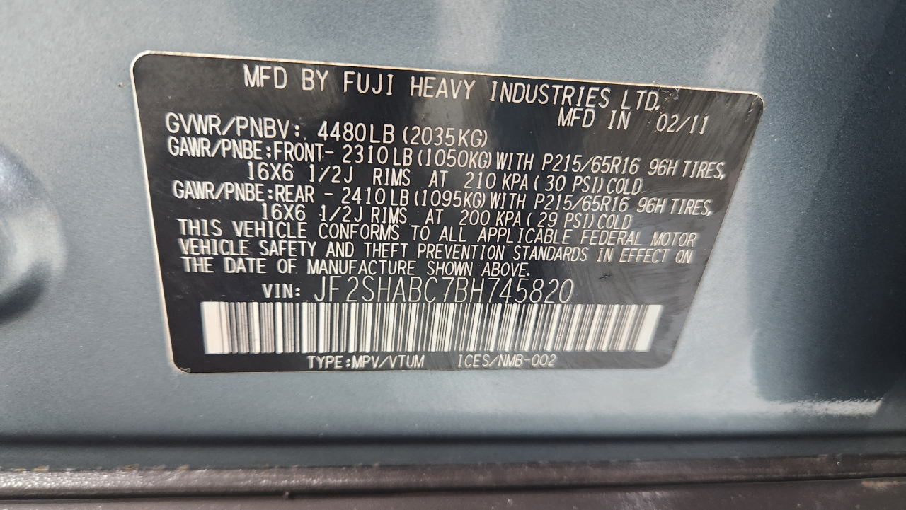 Subaru Forester 2.5X 2011