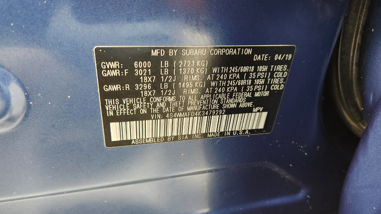 Subaru Ascent Premium 7-Passenger 2019