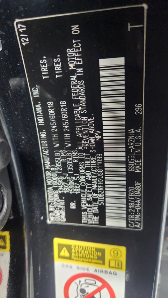 Toyota Highlander LE AWD V6 2018