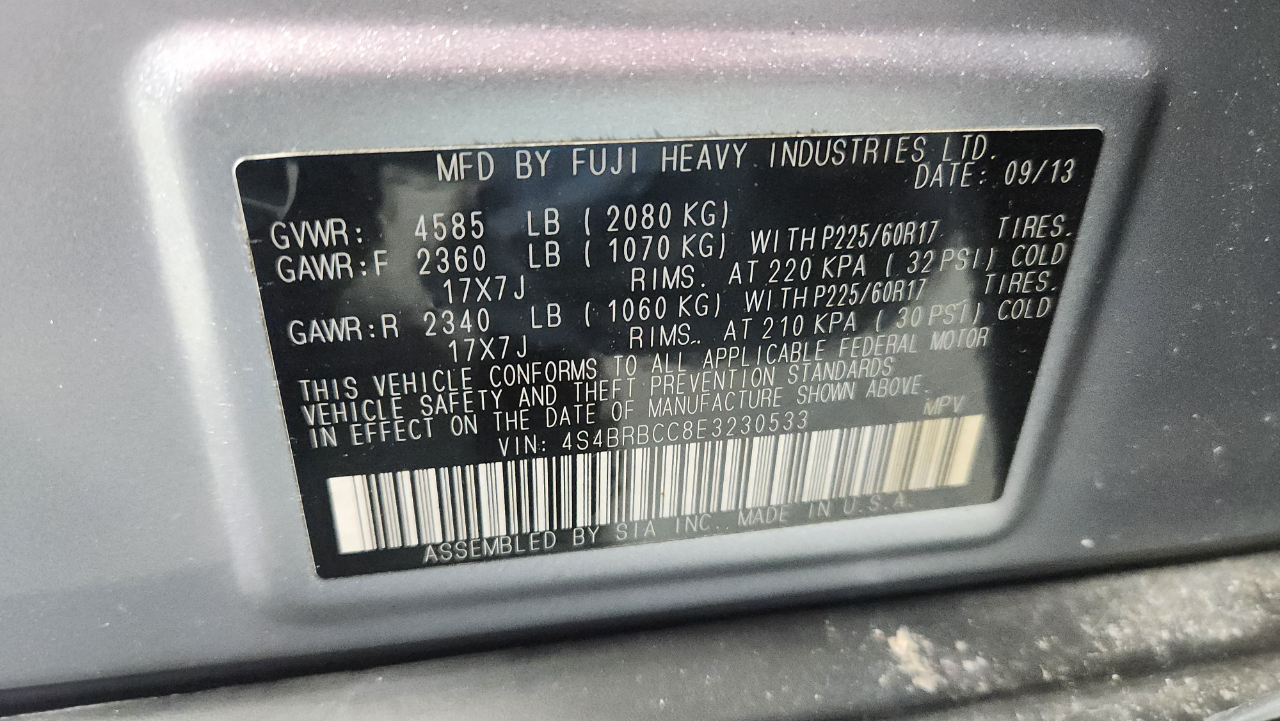 Subaru Outback 2.5i Premium 2014