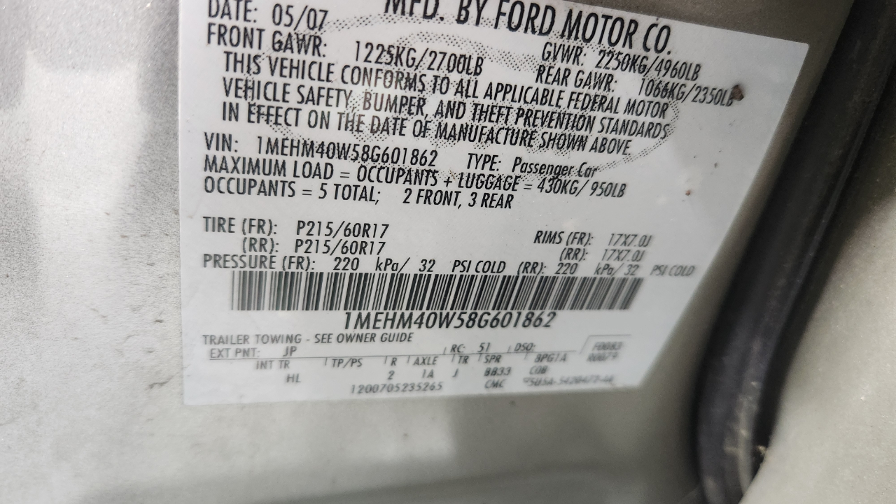 Mercury Sable Base 2008