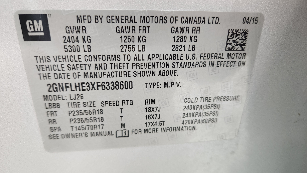 Chevrolet Equinox LTZ AWD 2015