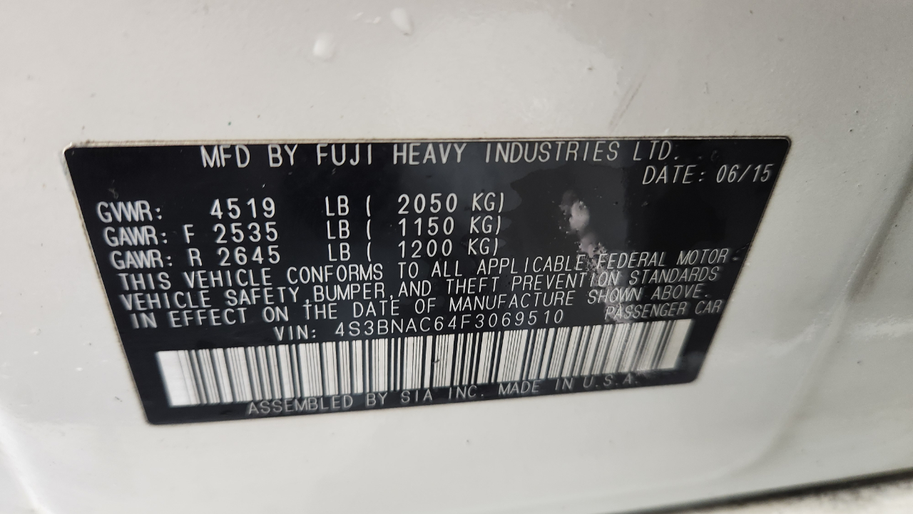 Subaru Legacy 2.5i Premium 2015