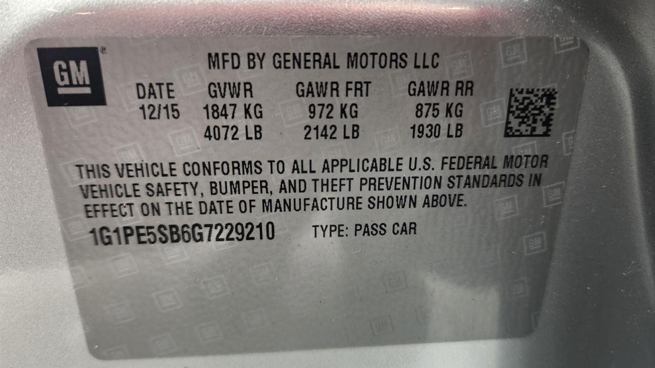 Chevrolet Cruze Limited 1LT Auto 2016