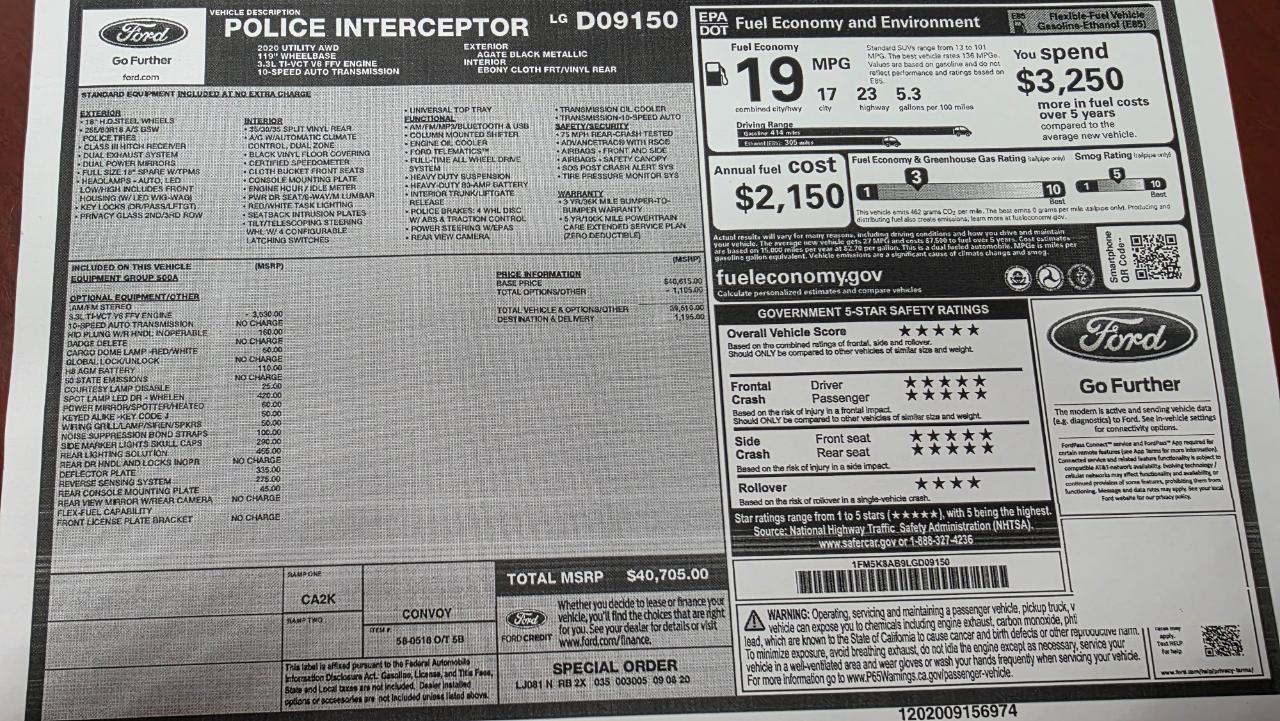 Ford Explorer Police 4WD 2020