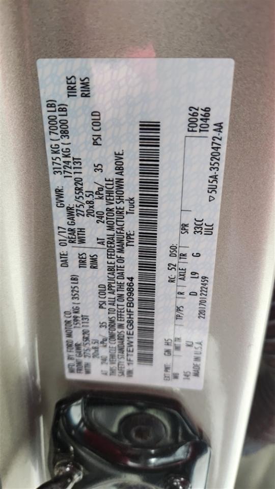 Ford F-150 Lariat SuperCrew 6.5-ft. Bed 4WD 2017