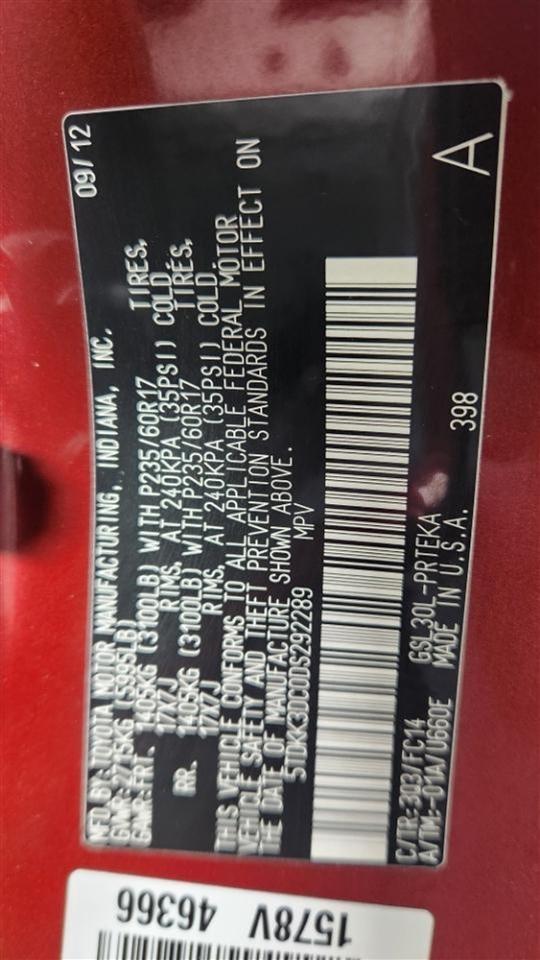 Toyota Sienna LE FWD 8-Passenger V6 2013