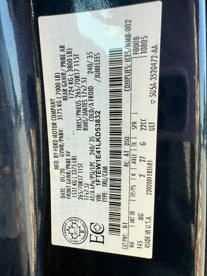 Ford F-150 XLT SuperCrew 4WD 2020 Ford F-150 XLT SuperCrew 4WD 2020