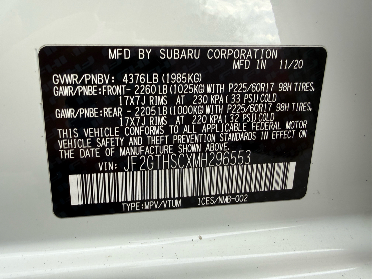 Subaru Crosstrek Sport 2021