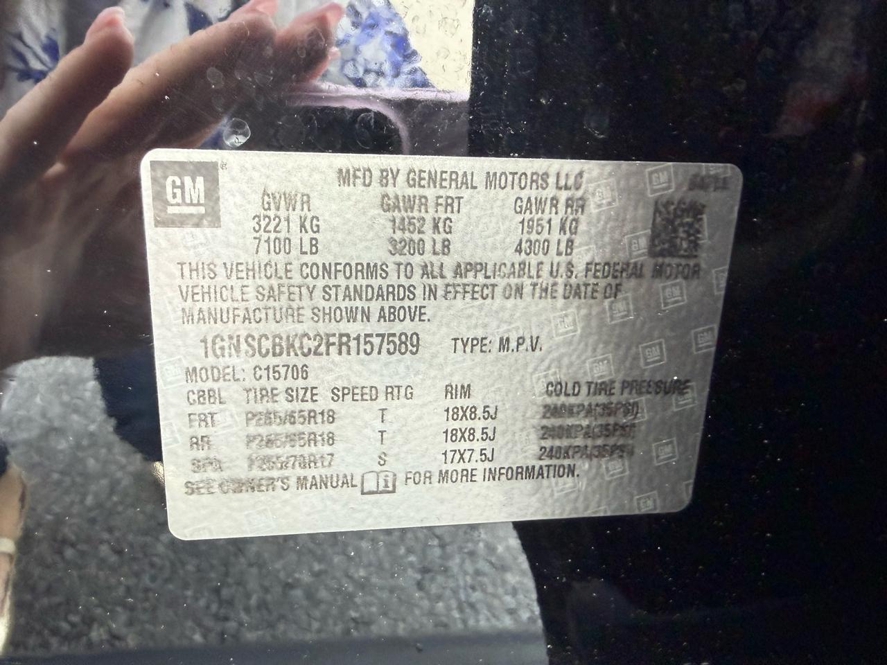 Chevrolet Tahoe LT 2WD 2015