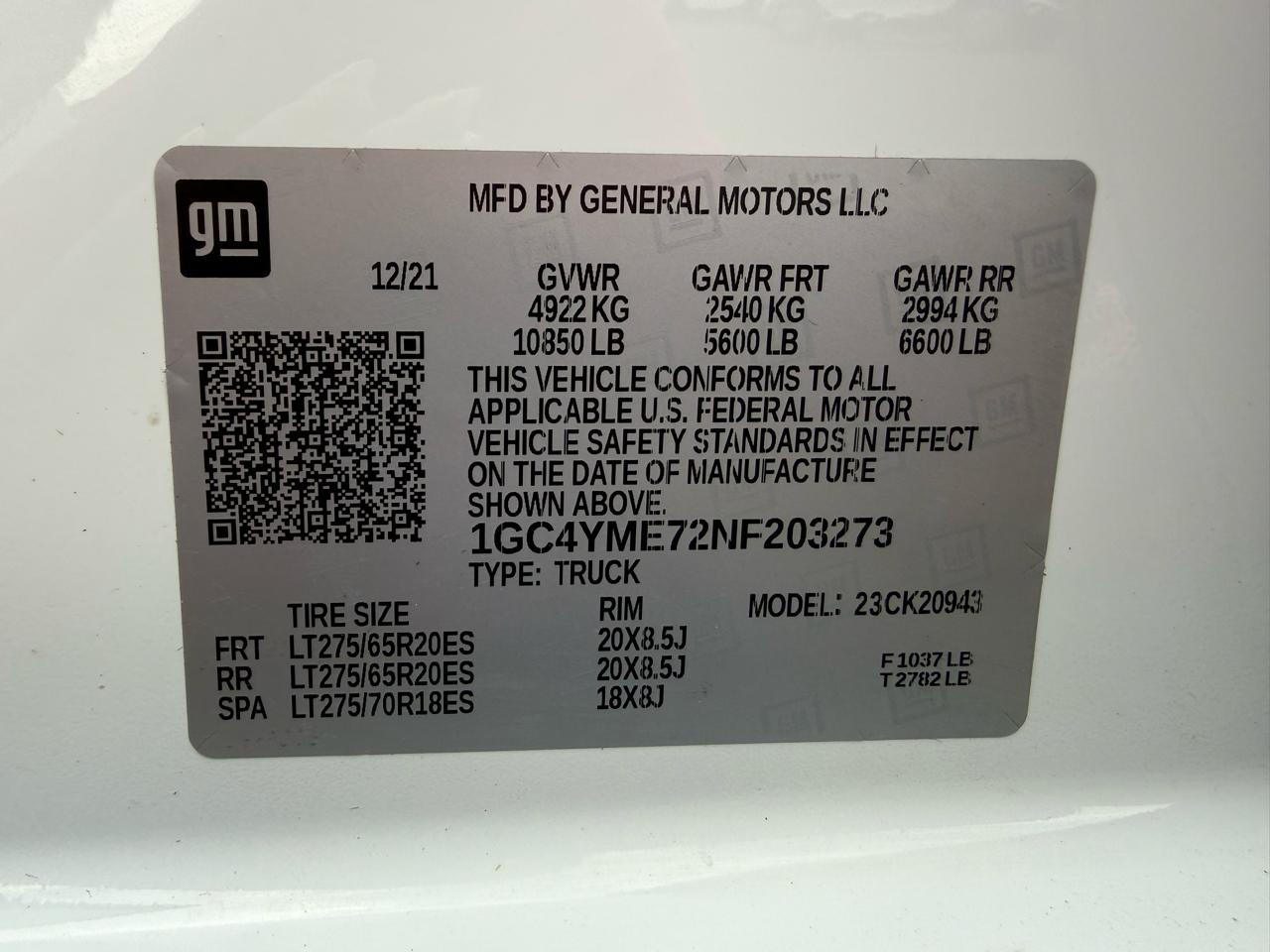 Chevrolet Silverado 2500HD Custom Crew Cab Long Box 4WD 2022