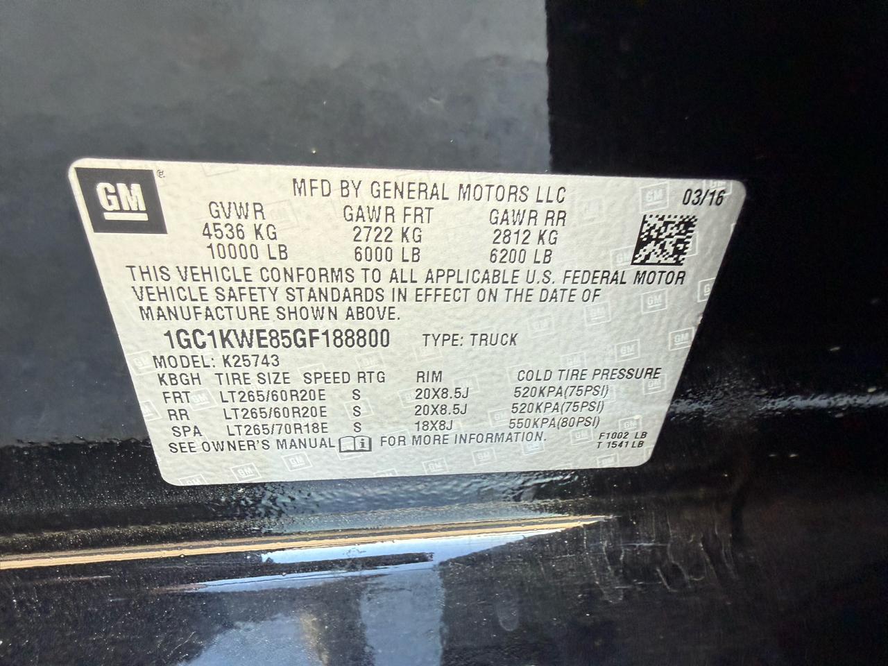 Chevrolet Silverado 2500HD LTZ Crew Cab 4WD 2016