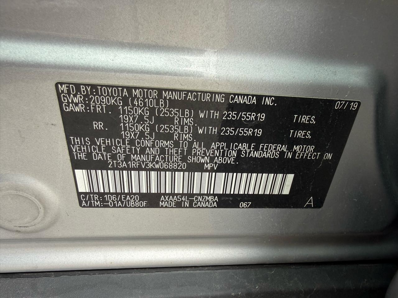 Toyota RAV4 XLE Premium AWD 2019