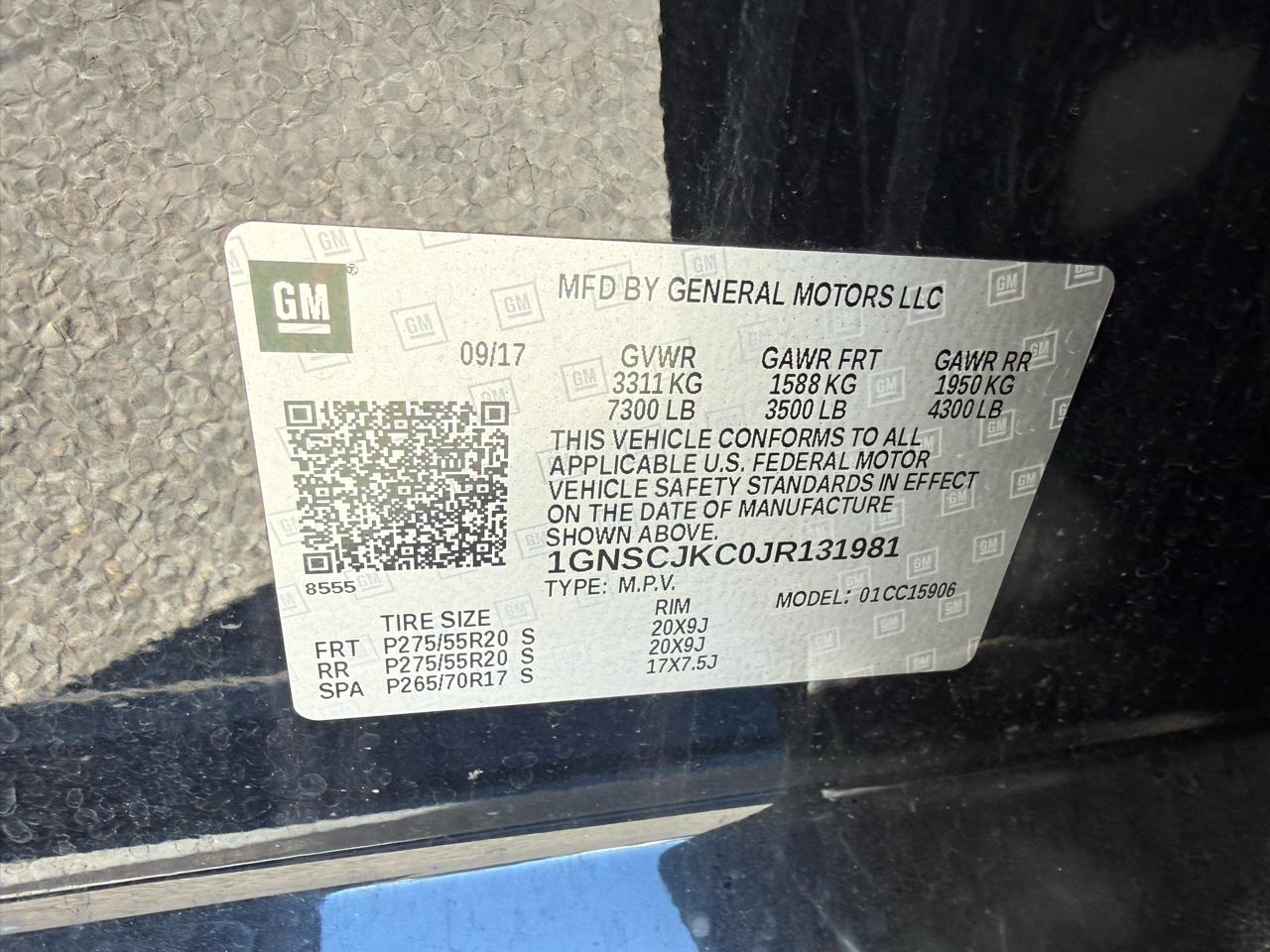 Chevrolet Suburban Premier 2WD 2018