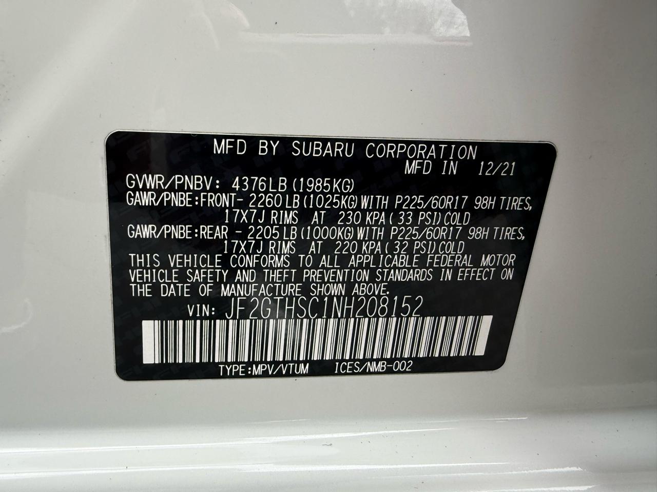 Subaru Crosstrek Sport 2022