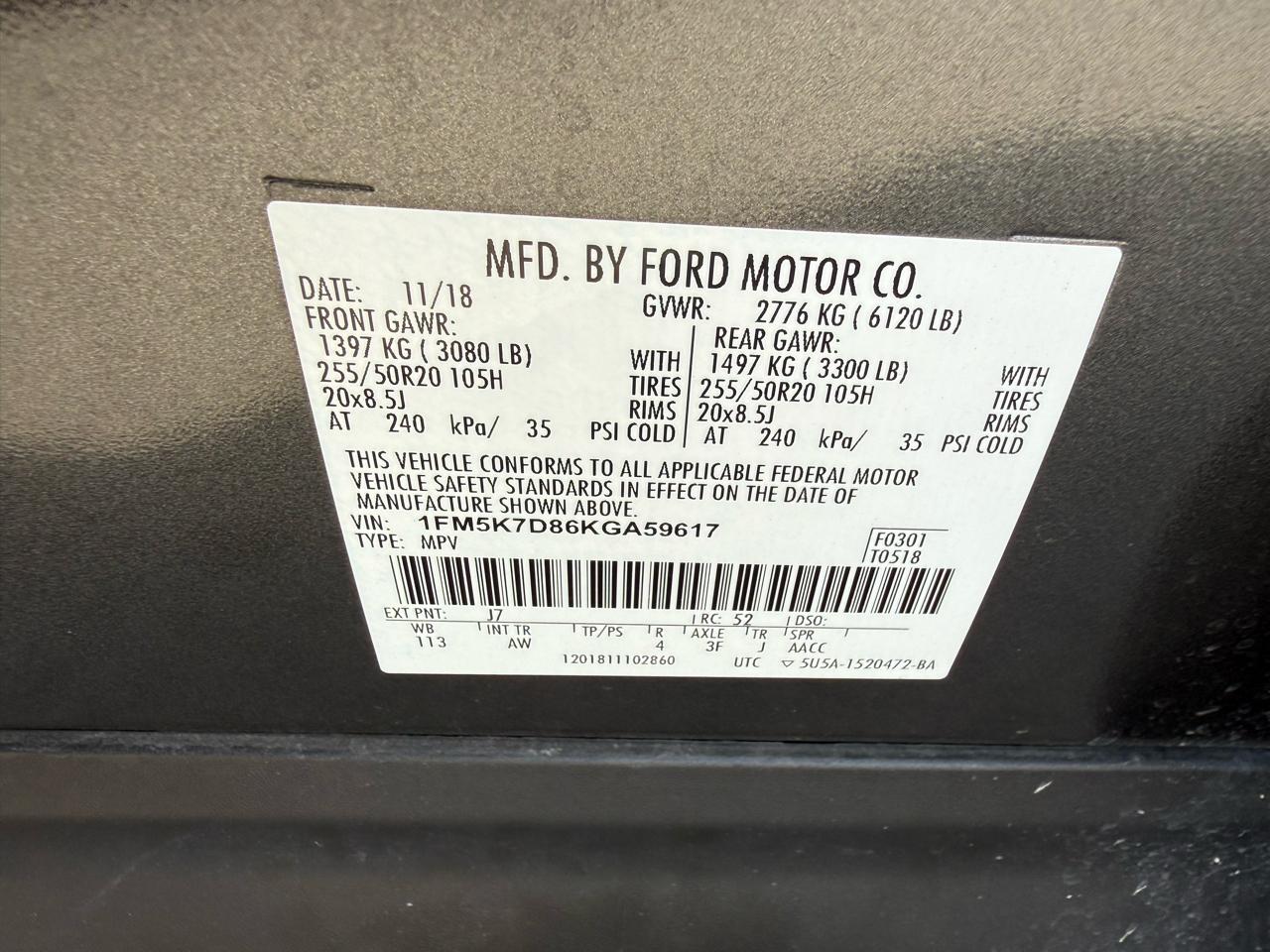 Ford Explorer XLT FWD 2019