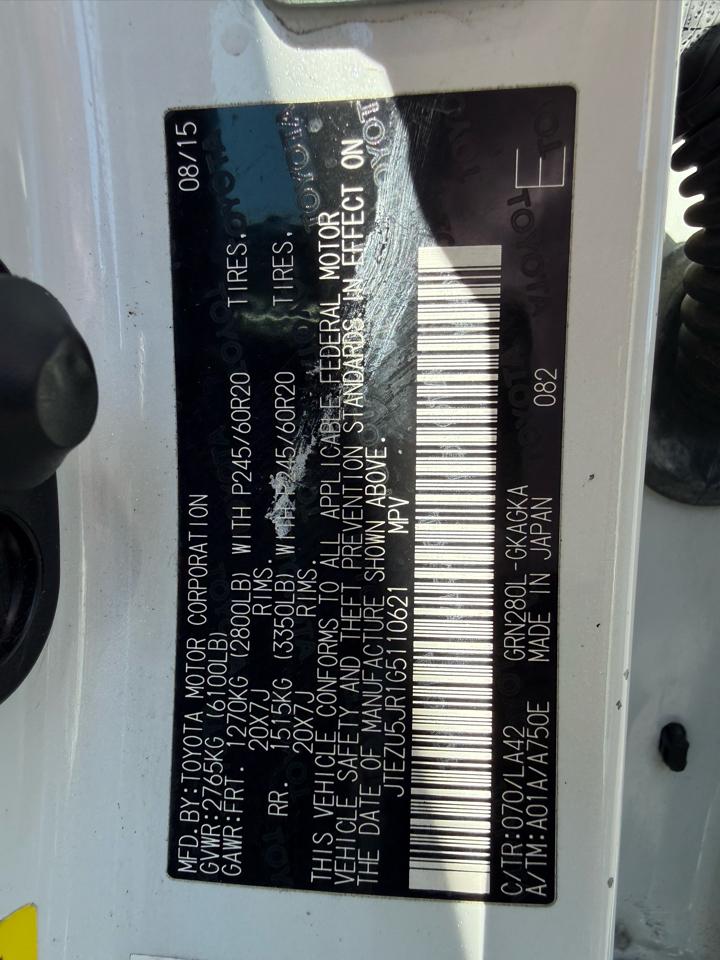 Toyota 4Runner Limited 2WD V6 2016