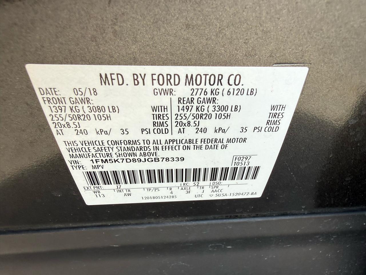 Ford Explorer XLT FWD 2018