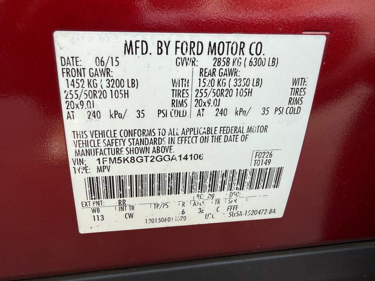 Ford Explorer Sport 4WD 2016