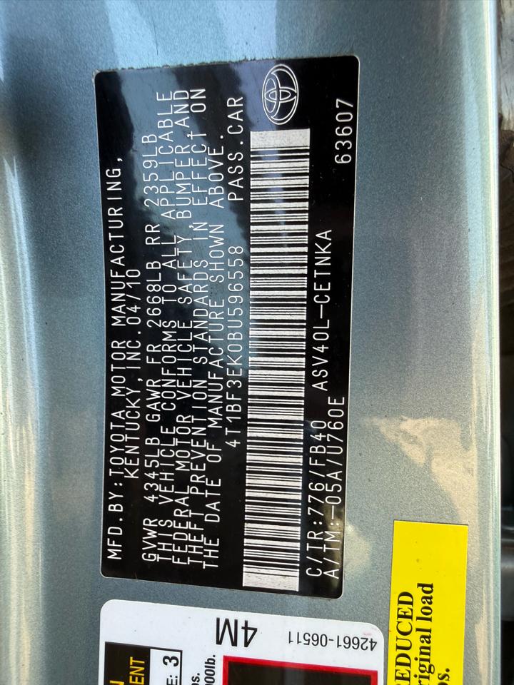 Toyota Camry LE 2011