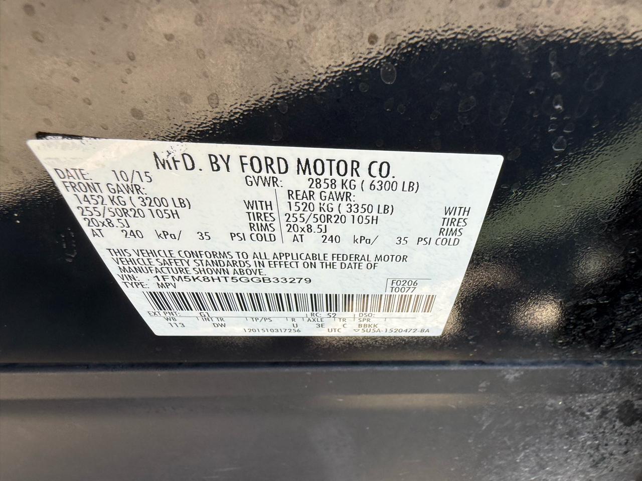 Ford Explorer Platinum AWD 2016