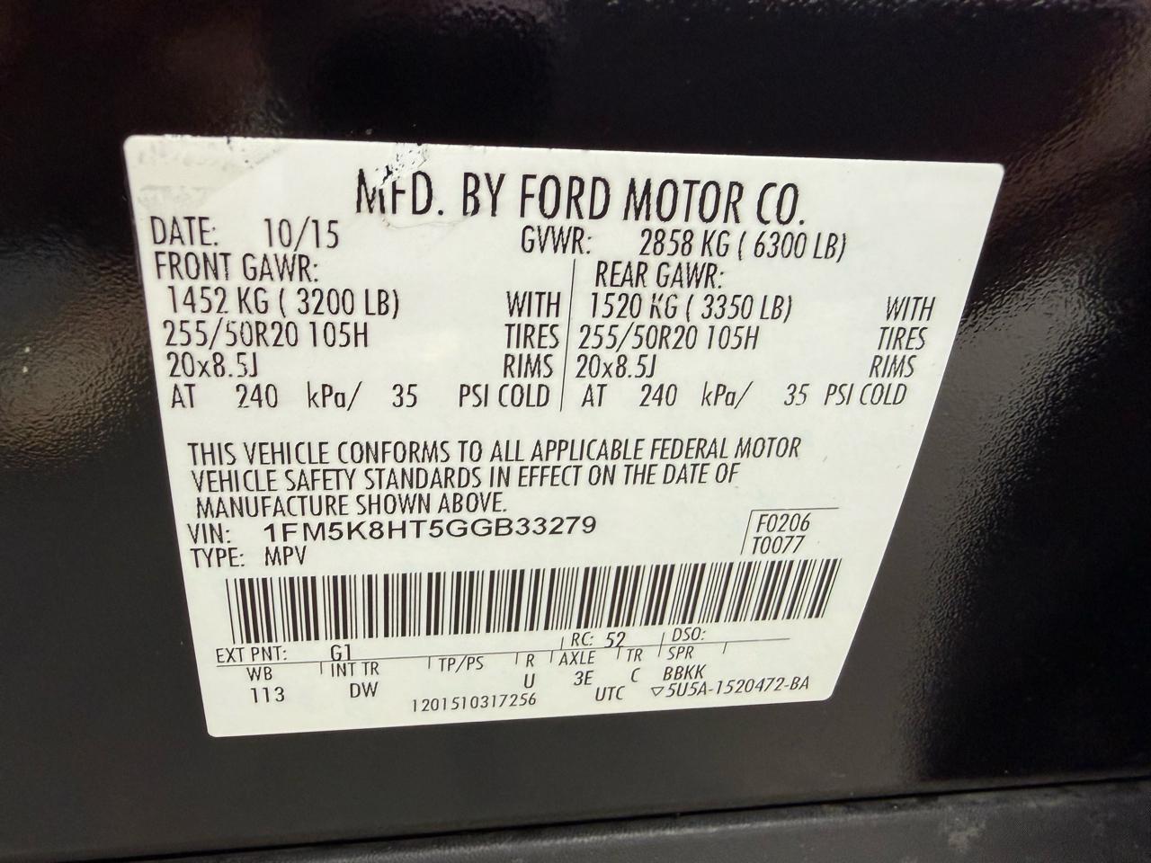 Ford Explorer Platinum AWD 2016