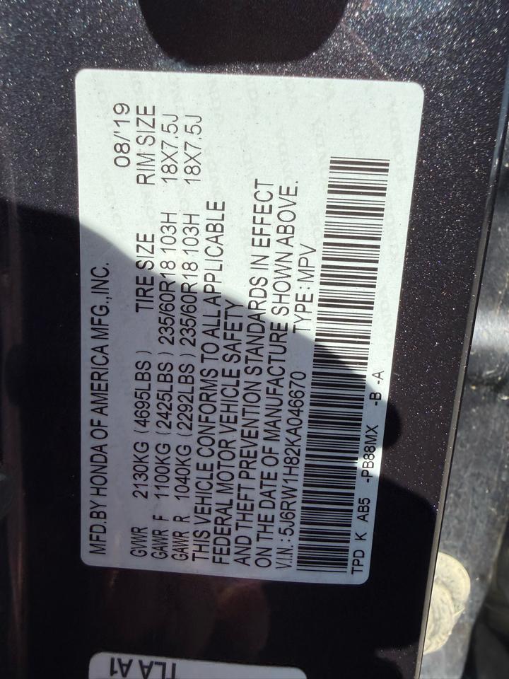 Honda CR-V EX-L 2WD 2019