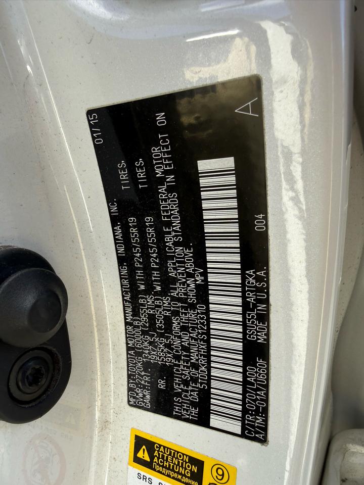 Toyota Highlander Limited AWD V6 2015