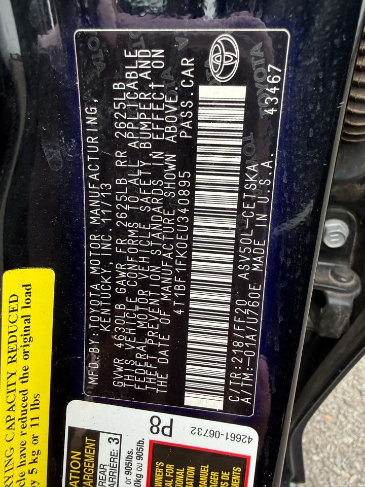 Toyota Camry SE Sport 2014