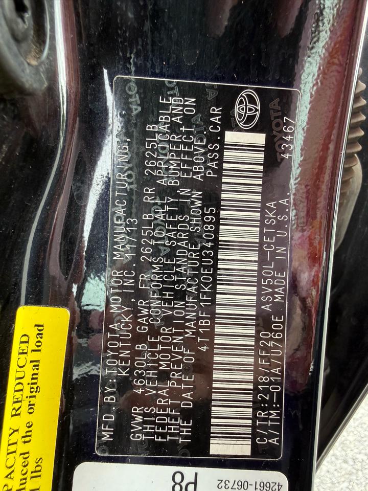 Toyota Camry SE Sport 2014