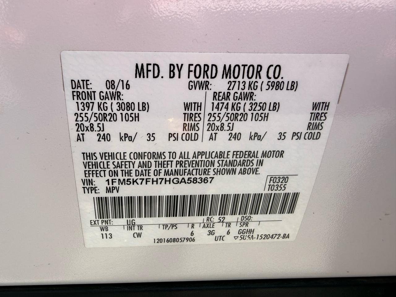 Ford Explorer Limited FWD 2017