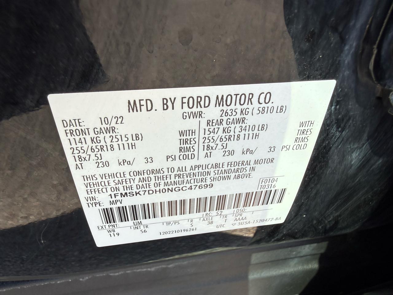 Ford Explorer XLT 2022