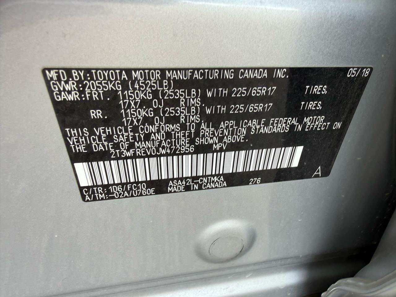 Toyota RAV4 XLE FWD 2018