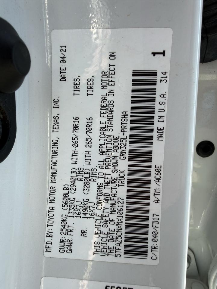 Toyota Tacoma TRD Off Road Double Cab 5' Bed V6 4x2 AT (Natl) 2021