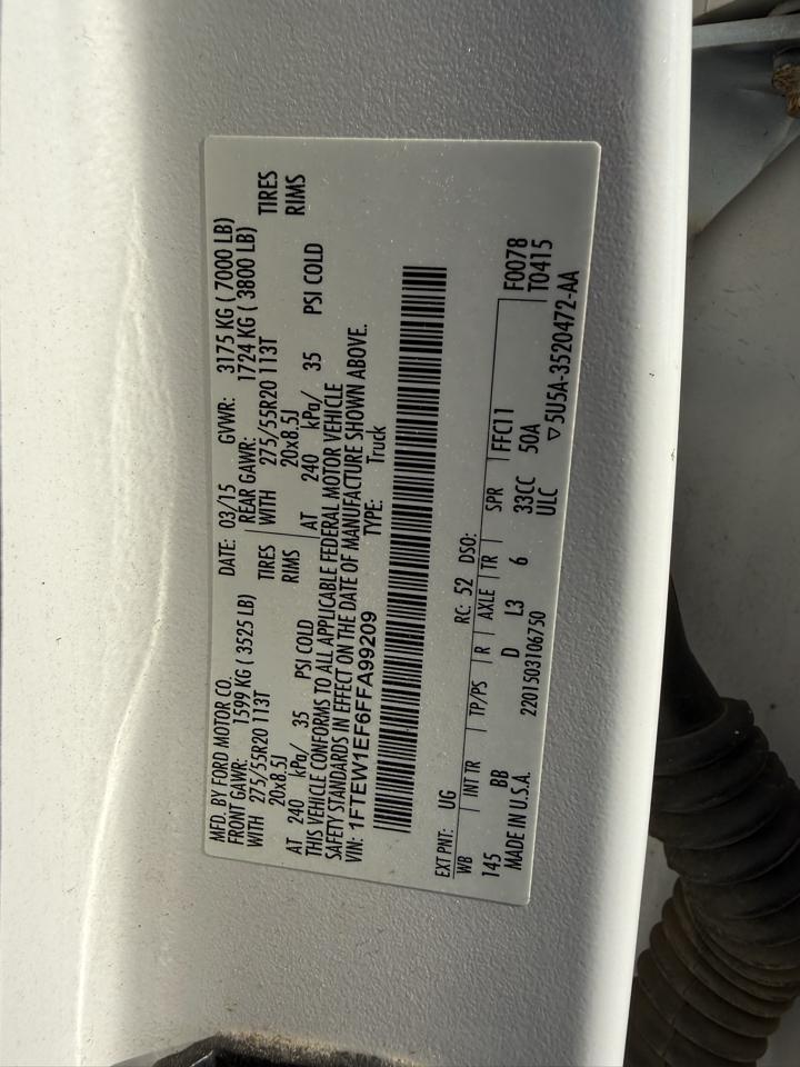 Ford F-150 Platinum SuperCrew 5.5-ft. Bed 4WD 2015