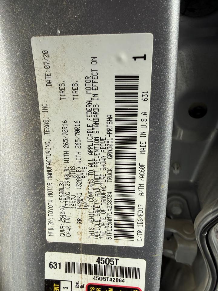 Toyota Tacoma TRD Off Road Double Cab 5' Bed V6 4x4 AT (Natl) 2020