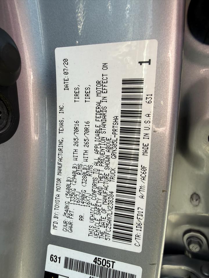 Toyota Tacoma TRD Off Road Double Cab 5' Bed V6 4x4 AT (Natl) 2020
