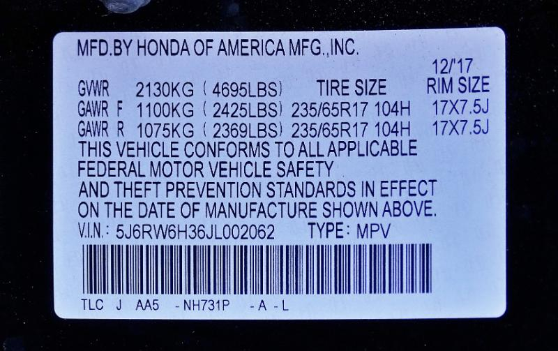 Honda CR-V LX AWD 2018