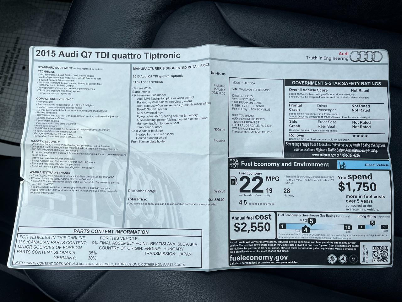 Audi Q7 TDI Premium Plus quattro 2015
