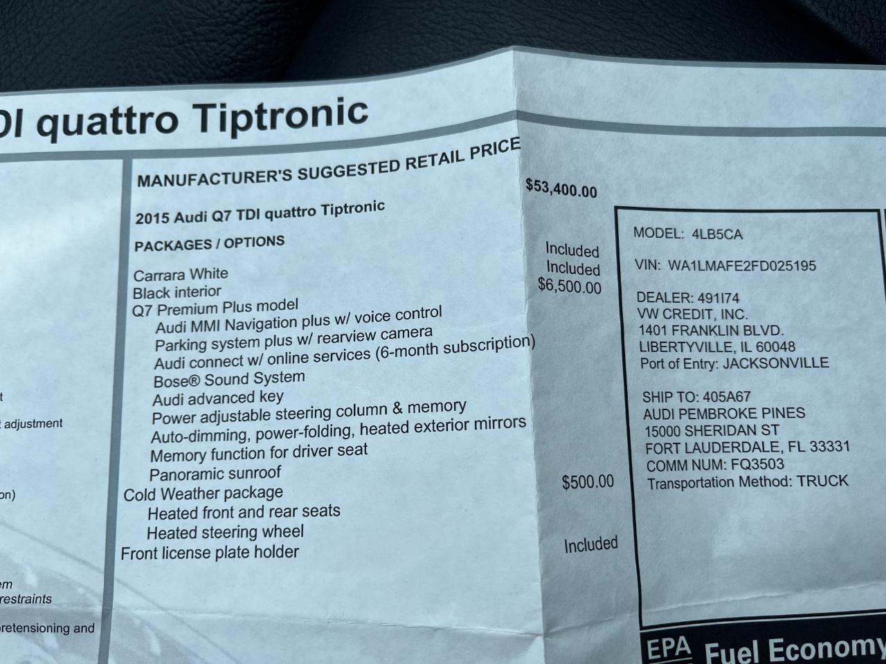 Audi Q7 TDI Premium Plus quattro 2015