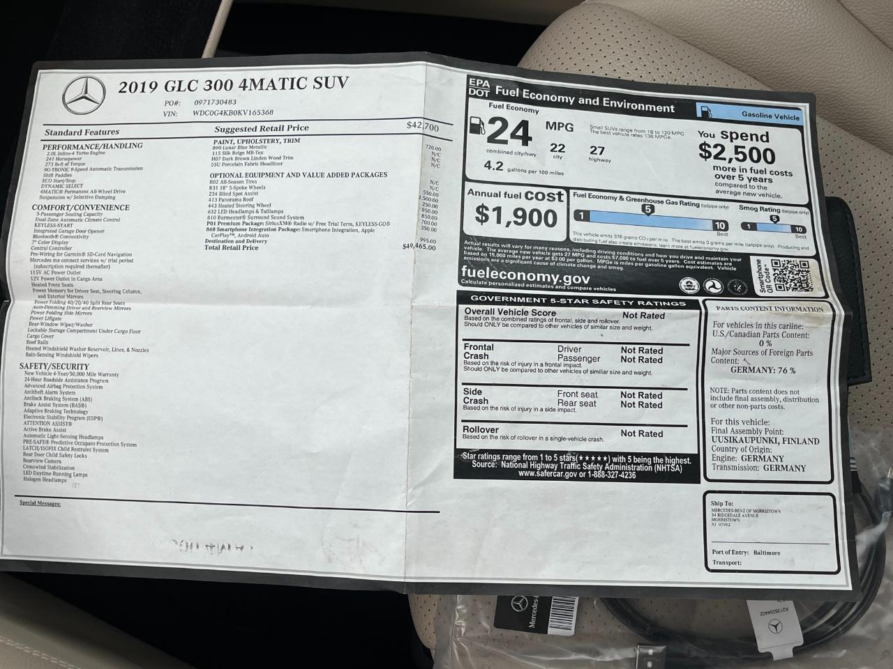 Mercedes-Benz GLC-Class GLC300 4MATIC 2019