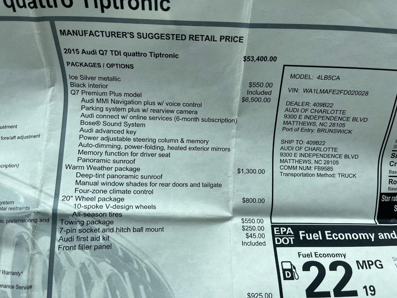 Audi Q7 TDI Premium Plus quattro 2015