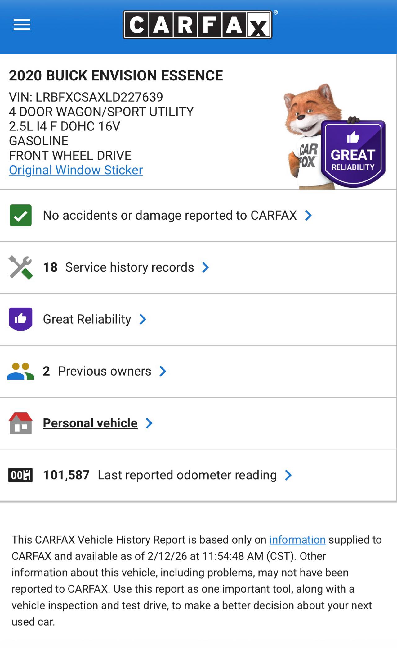 Buick Envision FWD 4dr Essence 2020