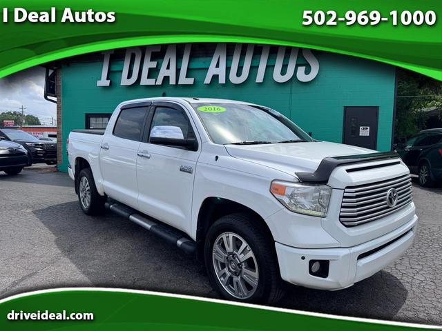 White 2016 Toyota Tundra Platinum CrewMax 5.7L FFV 4WD Pickup Truck Four-Wheel Drive Automatic