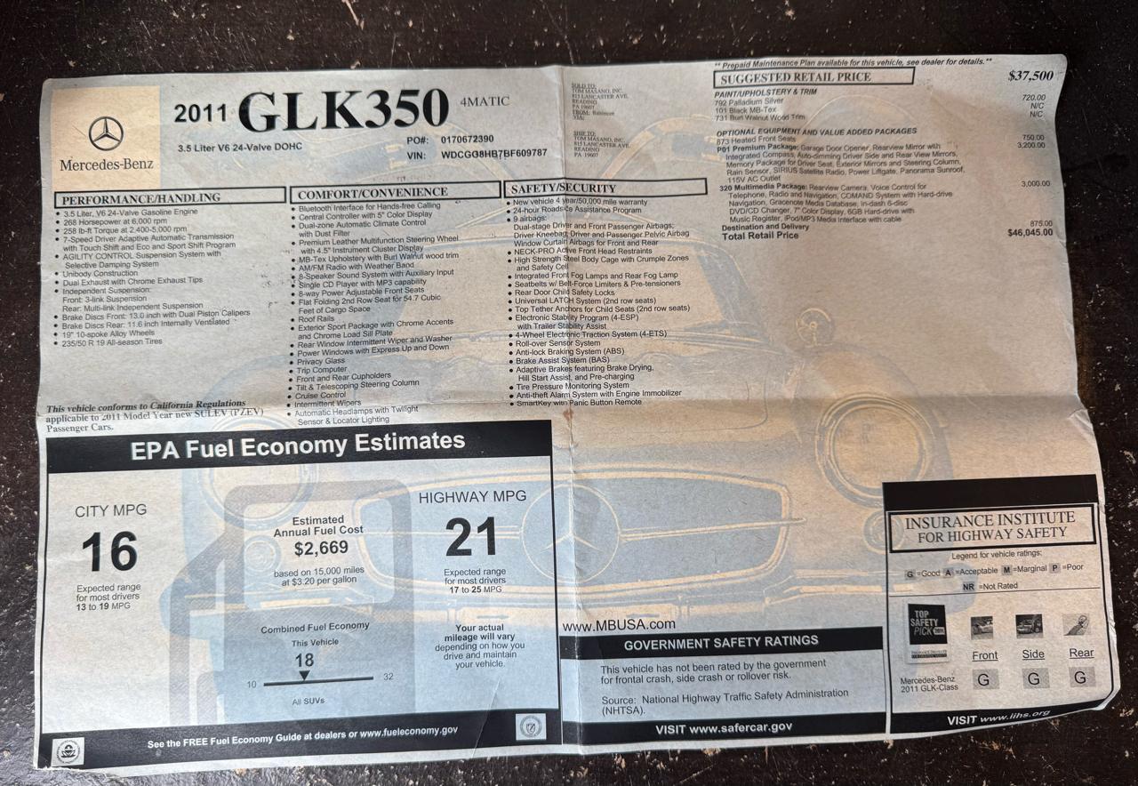 Mercedes-Benz GLK-Class GLK350 4MATIC 2011