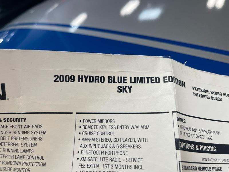 Saturn Sky Hydro Blue Limited Edition 2009