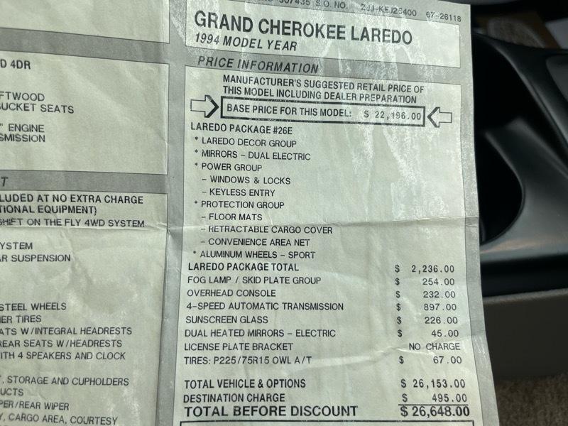 Jeep Grand Cherokee Laredo 4WD 1994